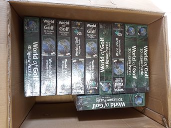 10 World Of Golf 3D Puzzles. Never Opened. Still In Shrink Wrap.
