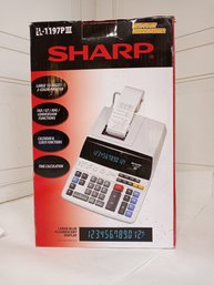 Sharp Brand Electric Calculator With 2 Color Printer. Appears Used. Not Tested, Sold As Is.
