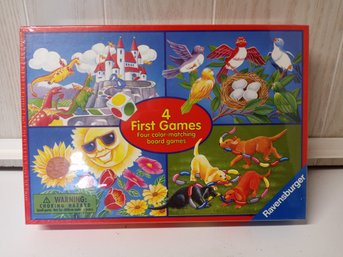 A '4 First Games' Board Games Set. Never Opened.