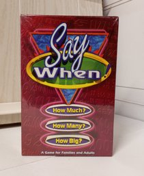 A Say When Board Game. Never Opened.