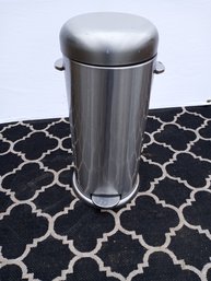 Foot Activated Waste Basket, Kitchen Sized. Silver Colored.