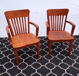 2 Oak  Heavy Wooden Chairs