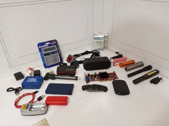 Junk Drawer Loot: Flashlights, Power Charging Items, Emergency Blankets And More. See Pictures