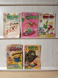 4 'Flintstones' And 1 'Popeye' Comic Book.