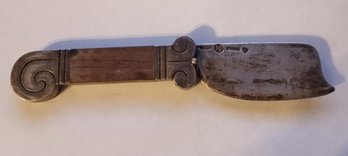 Sterling Silver And Wood Knife, Total Weight: 2.545 Oz, 72.2g