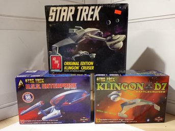 3 Star Trek Models, 1 By AMT, 2 By Polar Lights. Never Opened