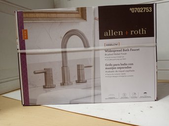 Allen  Roth Harlow Widespread Bath Faucet, Brushed Nickel Finish. Never Opened.