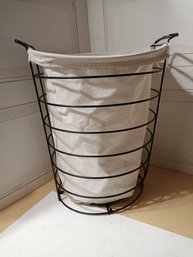 Metal Hamper With Removable Draw-string Sack.