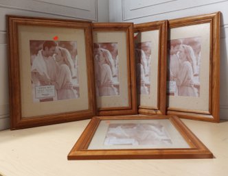 5 Identical, Never Used Picture Frames With Matte Inside