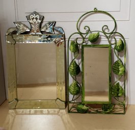 2 Wall Mirrors With Decorative Frames.
