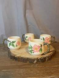 Vintage Set Of 4 Franciscan Desert Rose Mugs