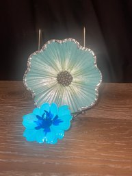 Flower Jewelry Dish, And Flower Pin