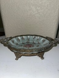Vintage Brass Footed Soap Dish