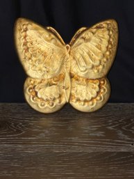 Vintage Gold Ceramic Butterfly Trinket Box