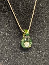 Blown Glass Pendant With Opal
