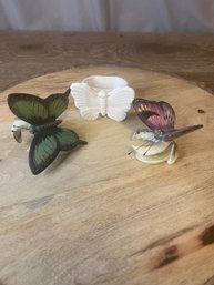 3 Butterfly Napkin Ring Holders (  2 Same Kind Different Colors )