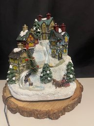 Fiber Optic Christmas Classic Village Trees Carriage Snow Houses Target 2004