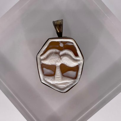 Sterling Silver Palm Tree Cameo Charm 6.65g