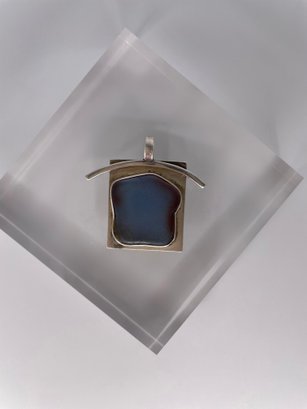 Sterling Silver Charm With Blue Stone 14.88g