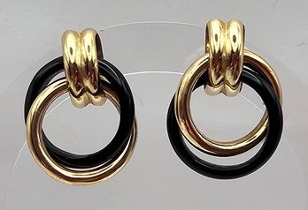 PBD 14K Gold Black Earrings 5.9 G