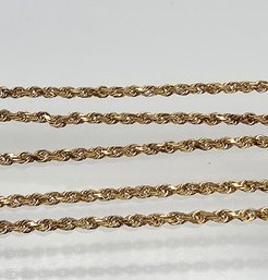14K Gold Rope Chain Necklace 5.6 G