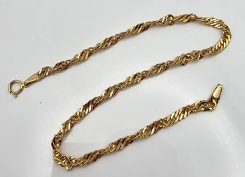 Italy Milor 14K Gold Twist Chain Bracelet 2.3 G