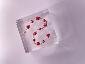Sterling Silver Ladybug Bracelet 9.3g