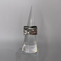 Sterling Silver Layered Criss Cross Ring 7.65g