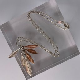 Sterling Silver Feather Necklace 6g