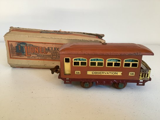 Vintage Lionel Trains Orange Observation Passenger Car O-Gauge #530