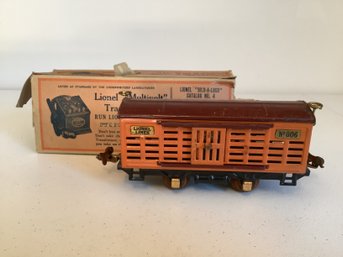 Vintage Lionel Trains Orange Cattle Car O-Gauge #806