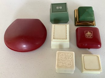 7 Vintage Celluloid Plastic Jewelry Presentation Or Display Boxes And Cases