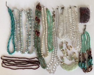 Vintage Costume Jewelry LOT Gemstone Necklaces
