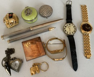 Vintage Costume Jewelry, Watches, Compacts Etc LOT