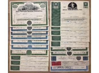 Lot Of 20 Stock Certificates: Manufacturing, Refining, Mining, Paper, Coal & More Shares