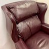 Luxurious Connecticut Home Interiors Burgundy Leather Wingback Chair With Nailheads