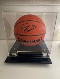 Shaquille O'Neal Signed Regulation NBA Basketball In Display Case Sports Memorabilia