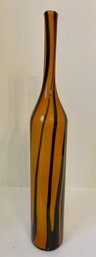 Vintage 1970's Mid Century Modern Drip Glaze Tall Vase Vessel