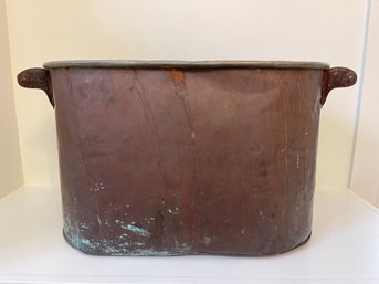 Rare Antique Copper Bucket Basin For Fireplace