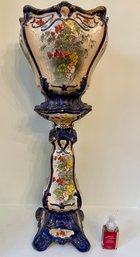 Exceptional 19th Century Antique Chinese Jardiniere Planter And Pedestal Stand 39' Tall