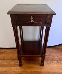 Exceptional Late 19th Century Mahogany Side End Table  With X Carvings In Wood