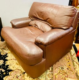 Mid Century Selig Saddle Brown Leather Club Chair