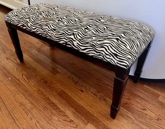 Recent Contemporary Zebra Print Bench Settee 40' Wide