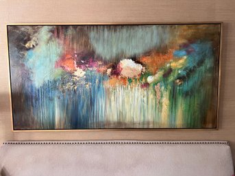 Statement Piece Signed Large Mid Century Modern Style Abstract Original Painting 6FT Wide