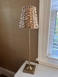 Brass Buffet And Woven Seagrass Lamp
