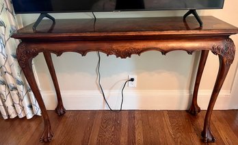 Exquisitely Hand Carved Mahogany Console Table
