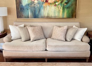 Fabulous Sherrill Furniture Nailhead Sofa With Cotton Upholstery