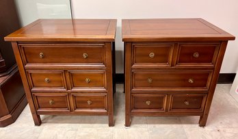 Pair Of Iconic Mid Century Nightstands American Of Martinsville Campaign Style