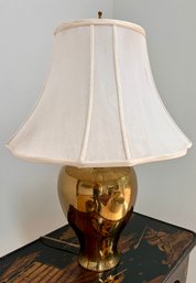 Elegant Vintage Gold Porcelain Table Lamp With Shade 28' Tall