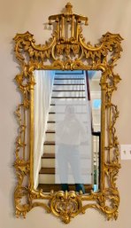 Exquisite Chinese Chippendale Carved Giltwood Pagoda Mirror